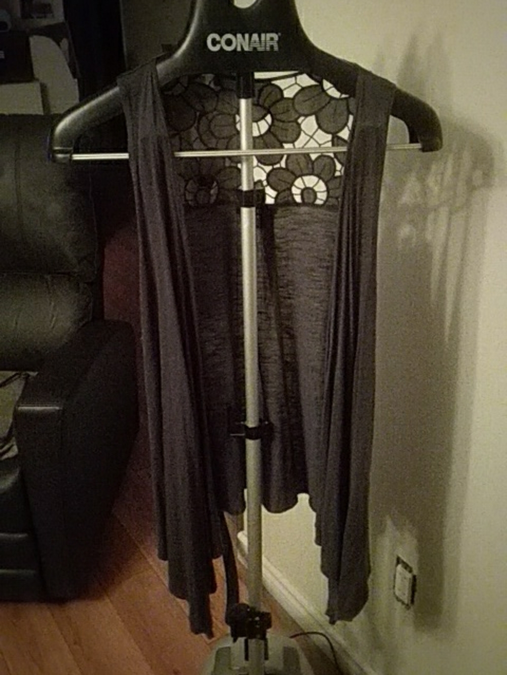 XXI Dark Gray Draped Sleeveless Vest -Large